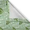 thumbnail image 3 of Ambesonne Floral Kitchen Curtains, Dragonflies and Campanulas, 55"x45", Pale Green Pale Blue, 3 of 3