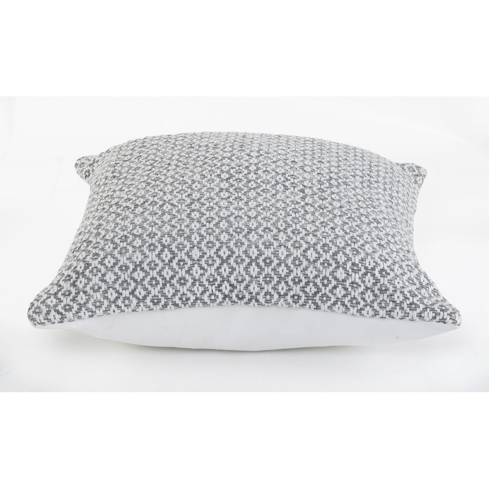 Ox Bay Hampton Set of 2 Gray/White Striped 18" x 18" Cotton Adult Decorative Feather Filled Pillow Set