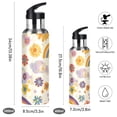 thumbnail image 2 of Yayeee 33oz Insulated Water Bottle Double Wall Stainless Steel with Flip Straw Lid, Beige Retro Rainbow, 2 of 7
