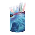 thumbnail image 1 of Lobo Galaxia-theme Cylinder Pen Holder Pencil Organizer with Flannel Lining PVC Leather Material Cardboard Base for study work 10*8CM, 1 of 6