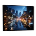 thumbnail image 2 of Designart "Nightscape of a Thai City II" Cityscapes Floater Framed Canvas Wall Art, 2 of 7