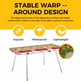 thumbnail image 4 of Christmas Table Cloths for 8 Foot Rectangle Tables, Red Truck Xmas Tree Branch Red Balls Snowflakes Patio Waterproof Elastic Fitted Tablecloths, Washable Rectangular Table Cover for Camping, 4 of 8