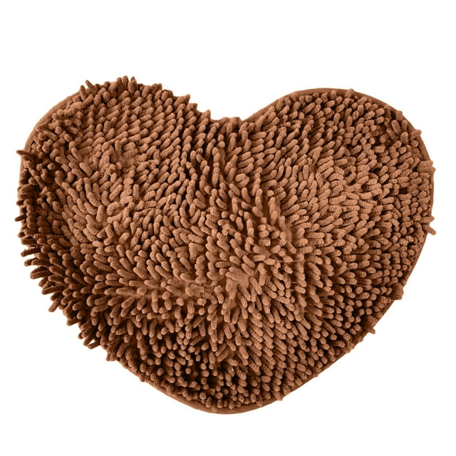 Kmbangi Floor Mat+Anti-Slip Solid Color Heart-Shaped Carpet Footcloth