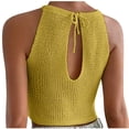 thumbnail image 5 of Timegard Débardeurs pour Femmes Col Licou Sans Manches Dos à Trou de Serrure Haut Couleur Unie Blouses de Mode, 5 of 5