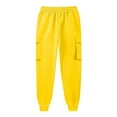 thumbnail image 4 of Zpanxa Cargo Sweatpants for Women Fashion Lace-Up Ankle Overalls with Pockets Yellow S, 4 of 4