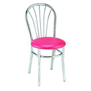 Alston Quality 1896 BLK-Chocolate Chips Cafe Metal Side Chair With Upholstered Seat Black Frame
