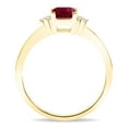 thumbnail image 3 of SZUL Women's Square Shaped Ruby and Diamond Half Moon Ring in 10K Yellow Gold, 3 of 5