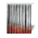 thumbnail image 1 of ABPHQTO Farmhouse Woodland Rainy Foggy Country Enchanted Wild Jungles Red Mystic Forest Trees and Leaves Red Grass Scene Cortina de ducha 150x180 cm, 1 of 3
