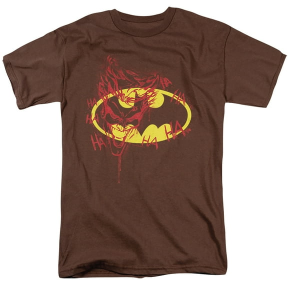 Batman Joker Graffiti Unisex Adult T Shirt, Coffee, Medium