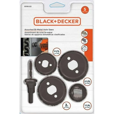 BLACK+DECKER 5 Piece Bi-Metal Hole Saw Set,