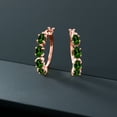 thumbnail image 4 of Gem Stone King 4.40 Ct Oval Green Chrome Diopside 18K Rose Gold Plated Silver Earrings, 4 of 4