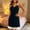 Black, variant on Women's Lace Trim Nightgown Spaghetti Strap V Neck Slip Dress with Built-in Bra Pad Short Loungewear Sleep Dress for Homewear Black M(M)