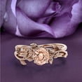 thumbnail image 1 of Gorgeous Vine Leaf Ring, Boho & hippie 1.00 Carat Round Cut Morganite And Diamond Moissanite Engagement Ring, Bridal Ring, Twig Ring, Wedding Ring in 925 Sterling Silver With 18k Rose Gold Plating, 1 of 3