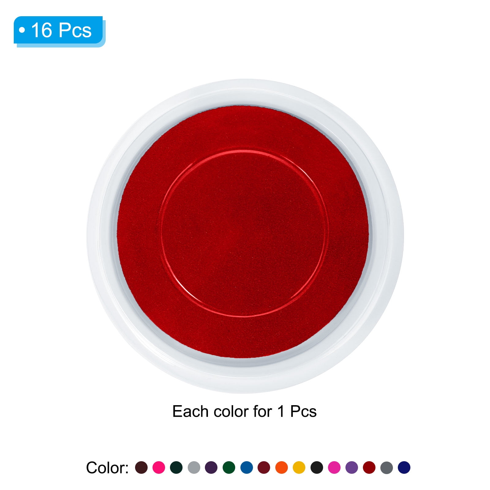 16 Colors Craft Ink Pads for Stamps, 16 Pack Round DIY Fingerprint Stamp Ink Pad Washable