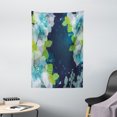 thumbnail image 1 of Navy Tapestry, Sketchy Abstract Blossoms Flowers with Leaves on Grunge Backdrop, Wall Hanging for Bedroom Living Room Dorm Decor, 40W X 60L Inches, Navy Blue Pale Green and White, by Ambesonne, 1 of 2