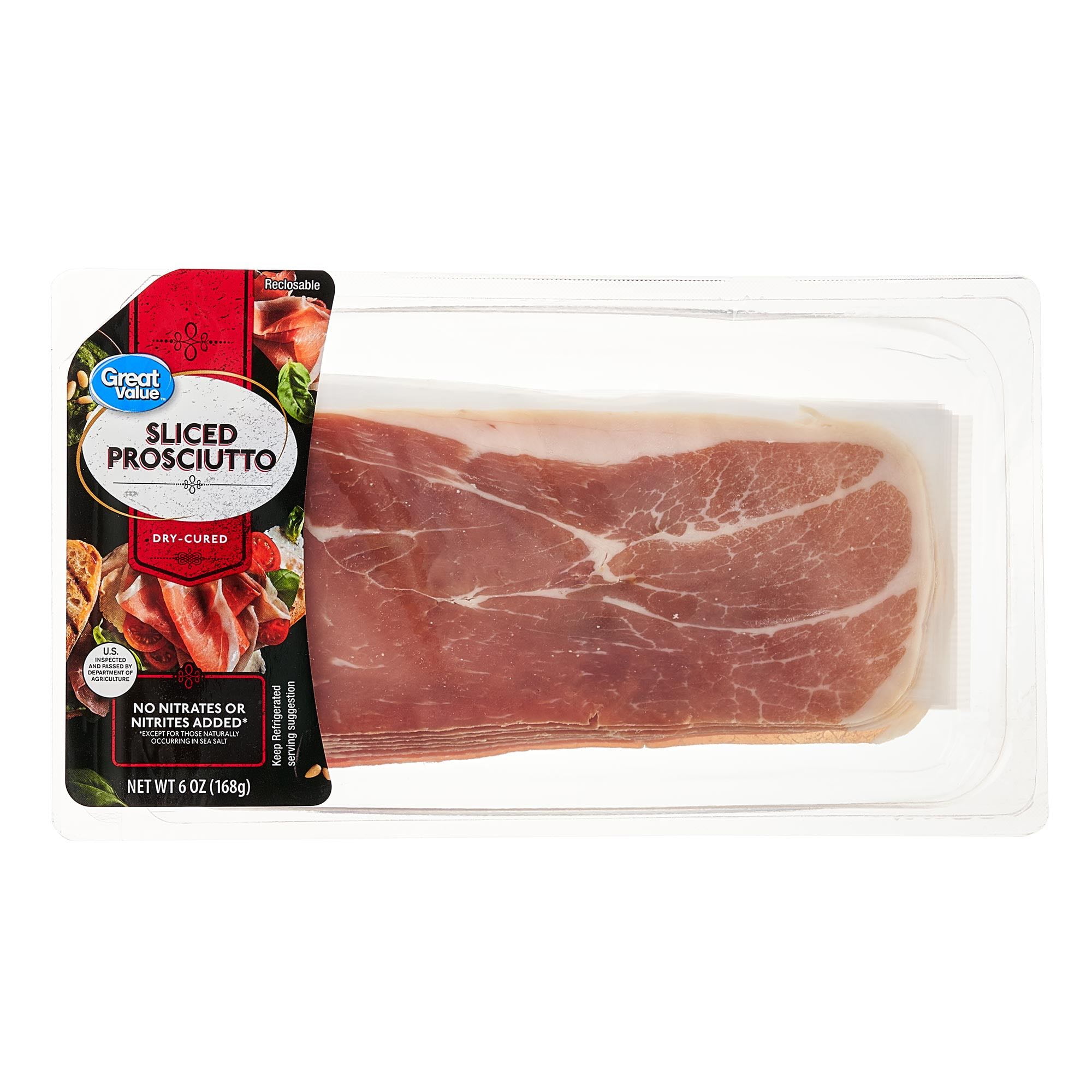 Great Value Dry-Cured Sliced Prosciutto, 6 oz