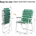 thumbnail image 3 of Coraluna Patio Lawn Webbed Folding Chairs Outdoor Beach Portable Camping Chair for Yard, Garden (2, Dark Green, Oversized), 3 of 14