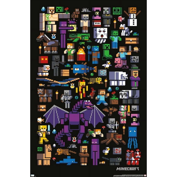 Minecraft - Mobbery Wall Poster, 22.375" x 34", Wall Poster