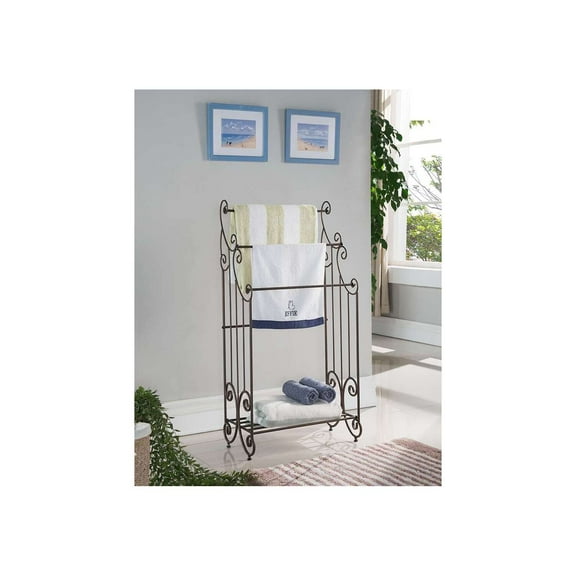 Classic Bronze Freestanding 3-Bar Towel Rack