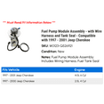 thumbnail image 2 of Fuel Pump Module Assembly - with Wire Harness and Tank Seal - Compatible with 1997 - 2001 Jeep Cherokee 1998 1999 2000, 2 of 2