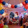 thumbnail image 2 of SLYNSHome 4th of July Hanging Ornaments Rooster Independence Day Decor Acrylic Hanging Pendants Red White Blue Chicken Sign for Party Supplies, 2 of 5