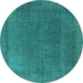 thumbnail image 1 of Ahgly Company Indoor Round Oriental Turquoise Blue Industrial Area Rugs, 5' Round, 1 of 4