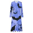 thumbnail image 3 of WXLWZYWL Womens Halloween Dress Plus Size Womens Dresses Fall 2024 Floral Printed Long Dress Long Sleeve Round Neck Sundress, 3 of 4