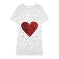 thumbnail image 4 of Viikei Summer Dresses for Women Plus Size,Puff Sleeve Short Sleeve Dress,Women's Oversized Loose Round Neck Short Sleeved Valentine's Day Printed Dress Nightgown Multicolor XL, 4 of 5
