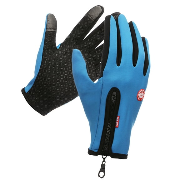 LOLIPPYY Warm Blue Gloves Waterproof for Winter Cold Protection with Touch Screen Function