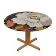 thumbnail image 3 of Orinice Floral Print Round Table Cover Stain Resistant Washable Indoor Outdoor Tablecloth Kitchen Dining Wedding Parties 100% Polyester Fiber 54-58, 3 of 8
