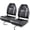 Charcoal/Black, variant on Seamander Premium Folding Boat Seat, White/Blue, Weather-Resistant, 4-Bolt Swivel, 2 Count