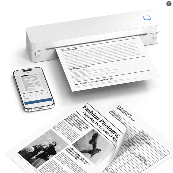 The D830 portable wireless printer is ideal for inkless printing, perfect for travel and office use. Compatible with iOS, Android, and laptop devices.