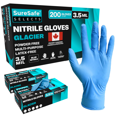 thumbnail image 1 of [200 Pack] SURESAFE Blue Large Nitrile Gloves, 3.5 Mil, Powder & Latex Free, Textured Fingertips, Tear Resistant, for Cooking, Food Prep, Work, Tattoo, Painters, Chef Gloves, 1 of 6