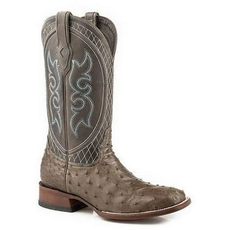 

Men s Stetson Ozzy Grey Ostrich Boots Handcrafted JBS Collection Gray