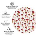 thumbnail image 3 of Honeii Red Mushroom print Leather Coaster Set of 4, ideal for safeguarding your furniture from drinks spills and effortless cleanup-Round Shape, 3 of 6