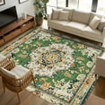 thumbnail image 3 of Green Boho Area Rugs 5x8 for Living Room, Vintage Ethnic Tribe Southwestern Non Slip Washable Rug Runner, Low Pile Indoor Floor Carpet Mat Bathroom Rugs for Bedroom, Kids Room, 3 of 9