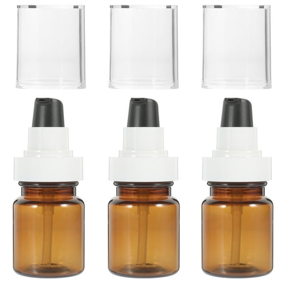 3 Pcs Cosmetic Bottle Liquid Dispenser Mini Spray Bottles Travel Brown