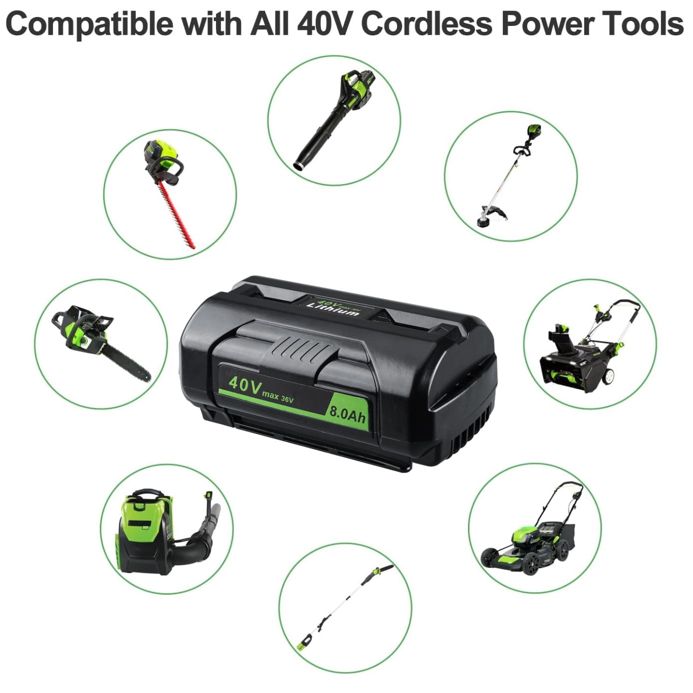 8.0Ah OP4040 for Ryobi 40V Max Lithium Battery OP40601 OP4030 OP4050 OP4015