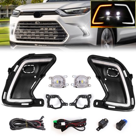 For Toyota Grand Highlander 2024-2025 LED DRL Fog Lamp Kit w/ Turn Driving Light