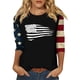 thumbnail image 4 of Camisetas de Manga Corta para las Mujeres Día de la Independencia Patriótica Impresa 3/4 Manga Cuello Redondo, Camiseta Casual para Diarios Y Festivales, 4 of 5