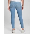 thumbnail image 2 of Pantalones vaqueros ajustados de talle medio GAP para mujer, color índigo claro 10, 2 of 5