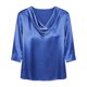 thumbnail image 2 of TaTaai 2026 Spring Women’s Cowl Neck Draped Tee 3/4 Sleeve Loose Blouse Casual Solid Color Fashion Top Satin Texture Polyester Daily Shirt Gift, 2 of 5