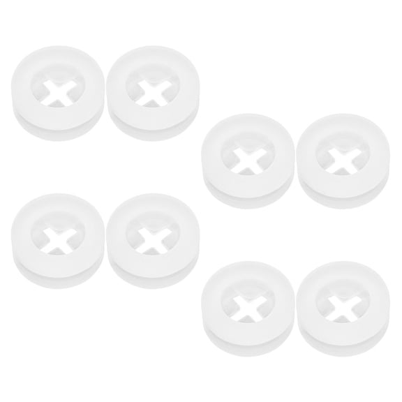 NICEXMAS Reusable Silicone Straw Stoppers, White, Prevent Spills, 8Pcs