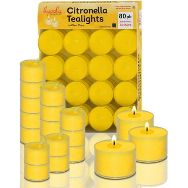 Hyoola, 8 Hour Indoor And Outdoor Mosquito Repellant Citronella - Tealight Candles (80 Pack)