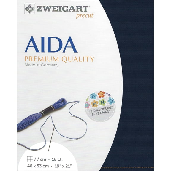 Precut Zweigart Fein-Aida 18 count Navy 3793/589