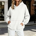thumbnail image 2 of Hurxie Womens Oversized Hoodies Fleece Sweatshirts Long Sleeve Sweaters Pullover Fall Clothes with Pocket White,M, 2 of 7