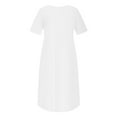 thumbnail image 3 of Fankiway Fashion Women Summer Solid Color Causal Round Neck Short Sleeve Vacation Dress Plus Size Dresses for Curvy Women Spring Dresses for Women 6421, 3 of 4