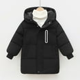 thumbnail image 2 of Povozer Girl's Winter Coat Warm Puffer Jacket Coat with Hood(Black,5-6Y), 2 of 4