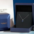thumbnail image 5 of Gem Stone King 14K White Gold Blue Created Sapphire Pendant Necklace for Women | 0.75 Cttw | Gemstone September Birthstone | Round 6MM | With 18 inch Chain, 5 of 6