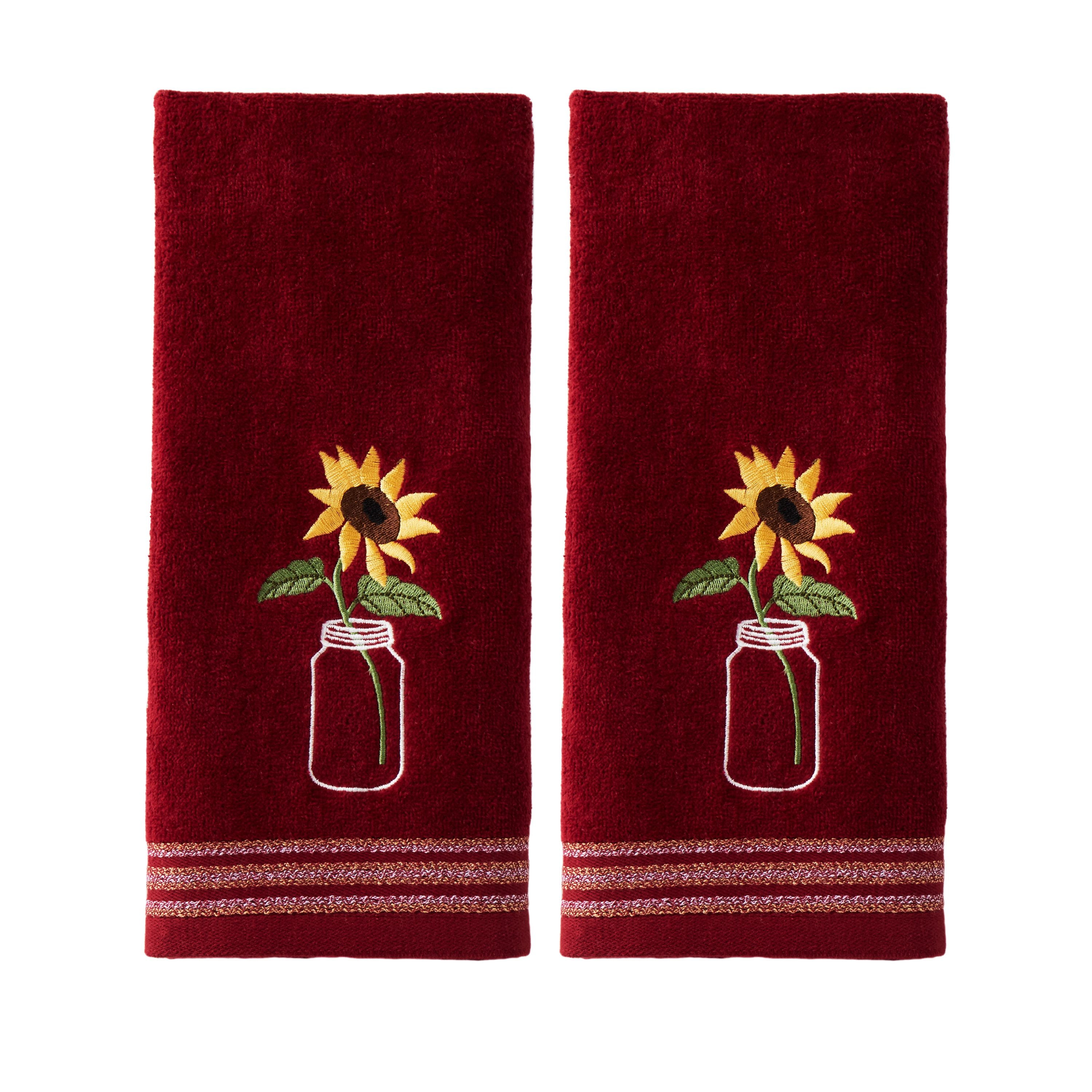 SKL Home Sunflower In Jar 2 Pc Hand Towel Set